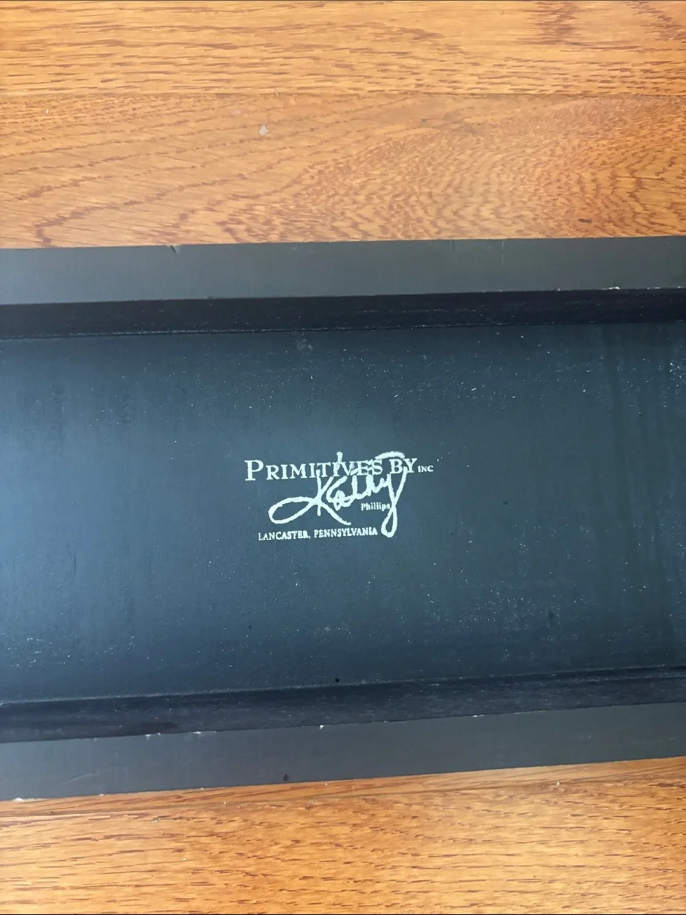 Primitives by Kathy Draw The Line Black & Cream Box Wall/Free standing Art Sign